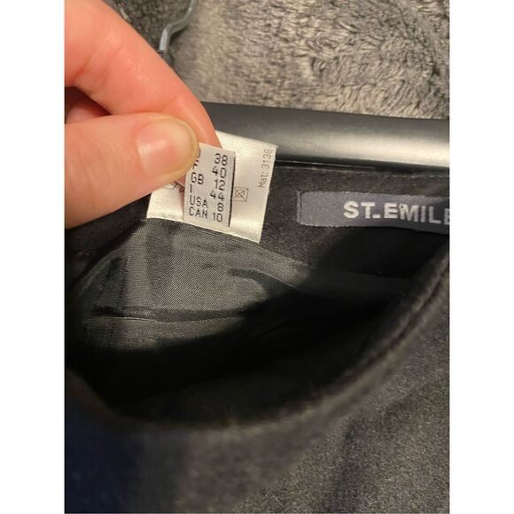 St. Emile Couture Black Virgin Wool Midi Skirt, Size 8, MSRP $415 - Picture 10 of 11